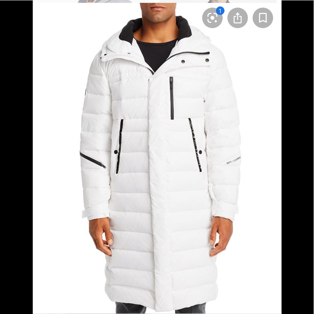 NWOT Karl Lagerfeld Men's Long Puffer Coat Jacket - Picture 3 of 6